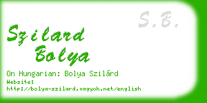 szilard bolya business card